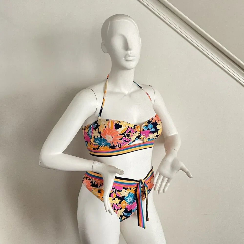 Sunshine 79 Two Piece Bandeau Swim Suit In Love Swirl 10